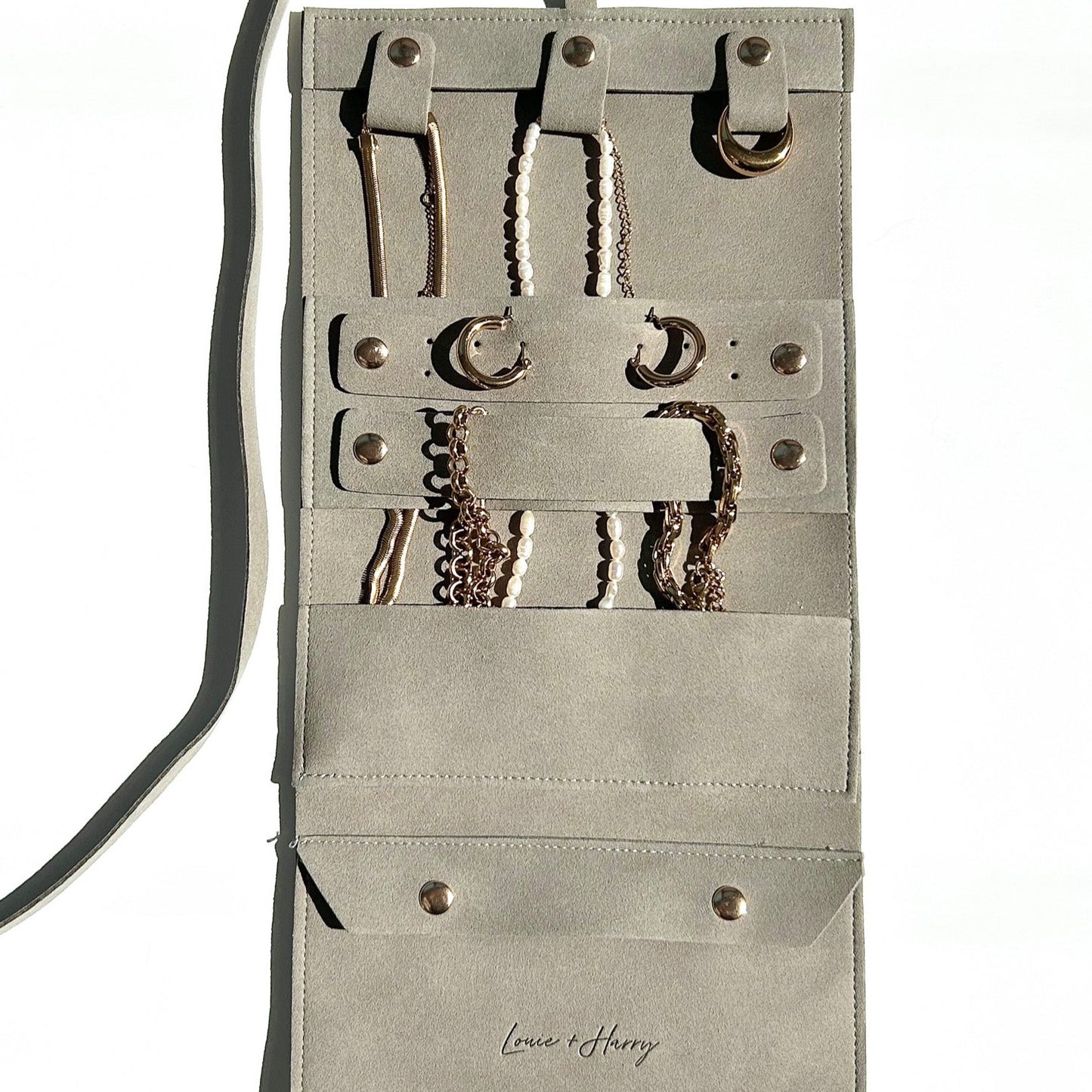 Suede Travel Jewelry Pouch - full size