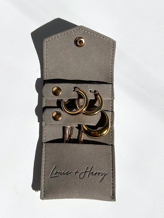 Suede Travel Jewelry Pouch - mini