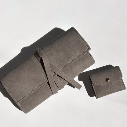 Suede Travel Jewelry Pouch - full size